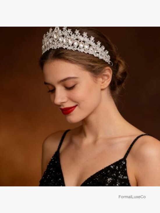 Sparkly Rhinestone Tiara Crown Headpiece for Bride Wedding Prom Party